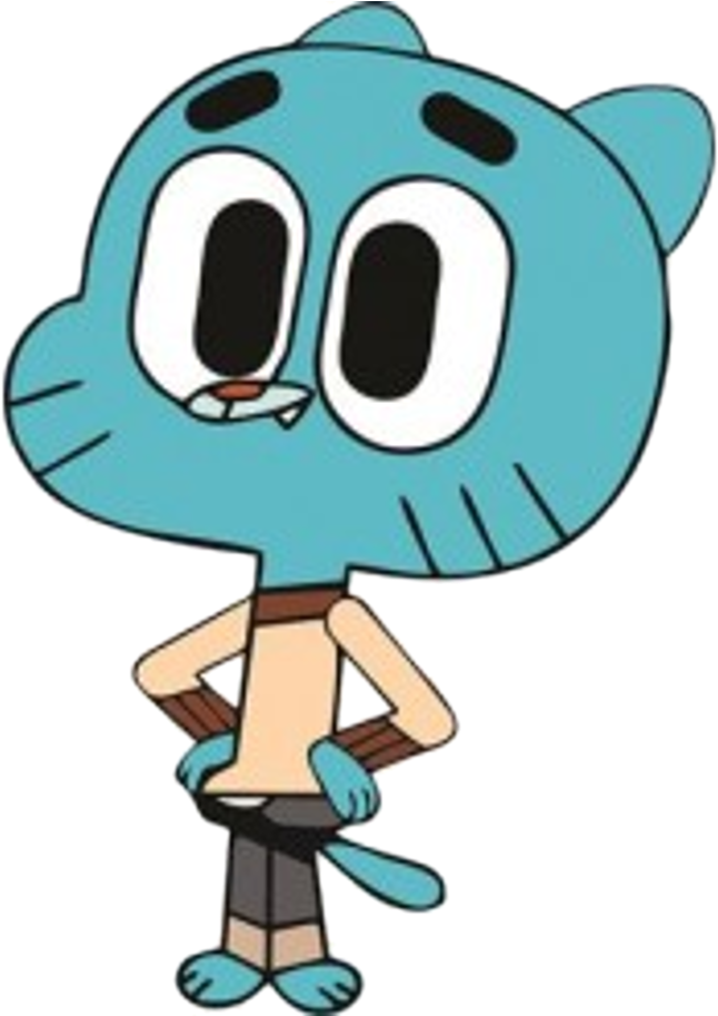 Gumball Watterson Standing Pose PNG Image