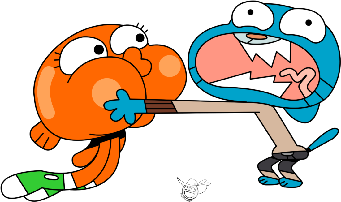 Gumballand Darwin Funny Face Expression PNG Image