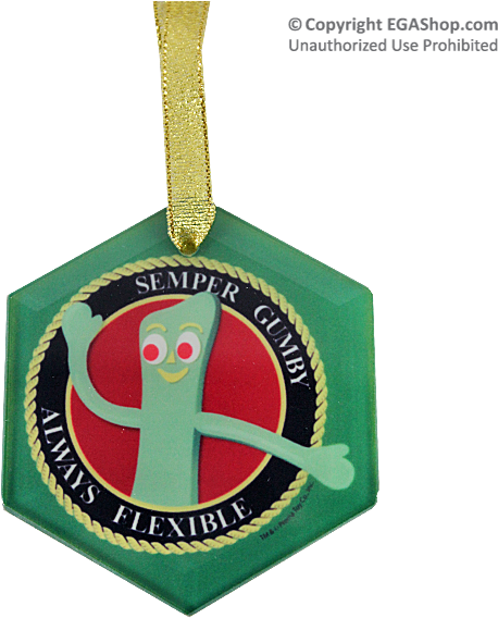 Gumby Themed Christmas Ornament PNG Image