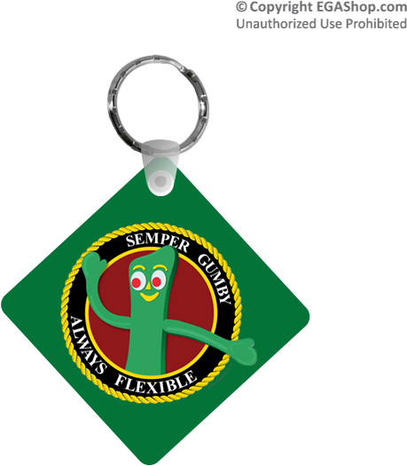 Gumby Themed Keychain Design PNG Image