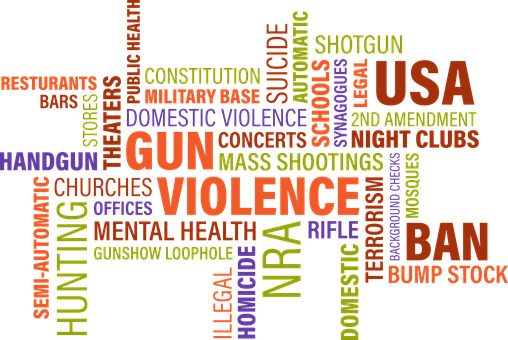 Gun Violence U S A Word Cloud PNG Image