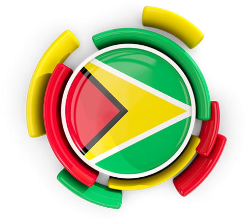 Guyana Flag Button Design PNG Image