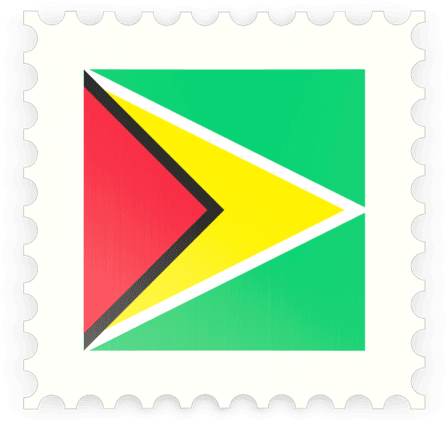 Guyana Flag Stamp Design PNG Image