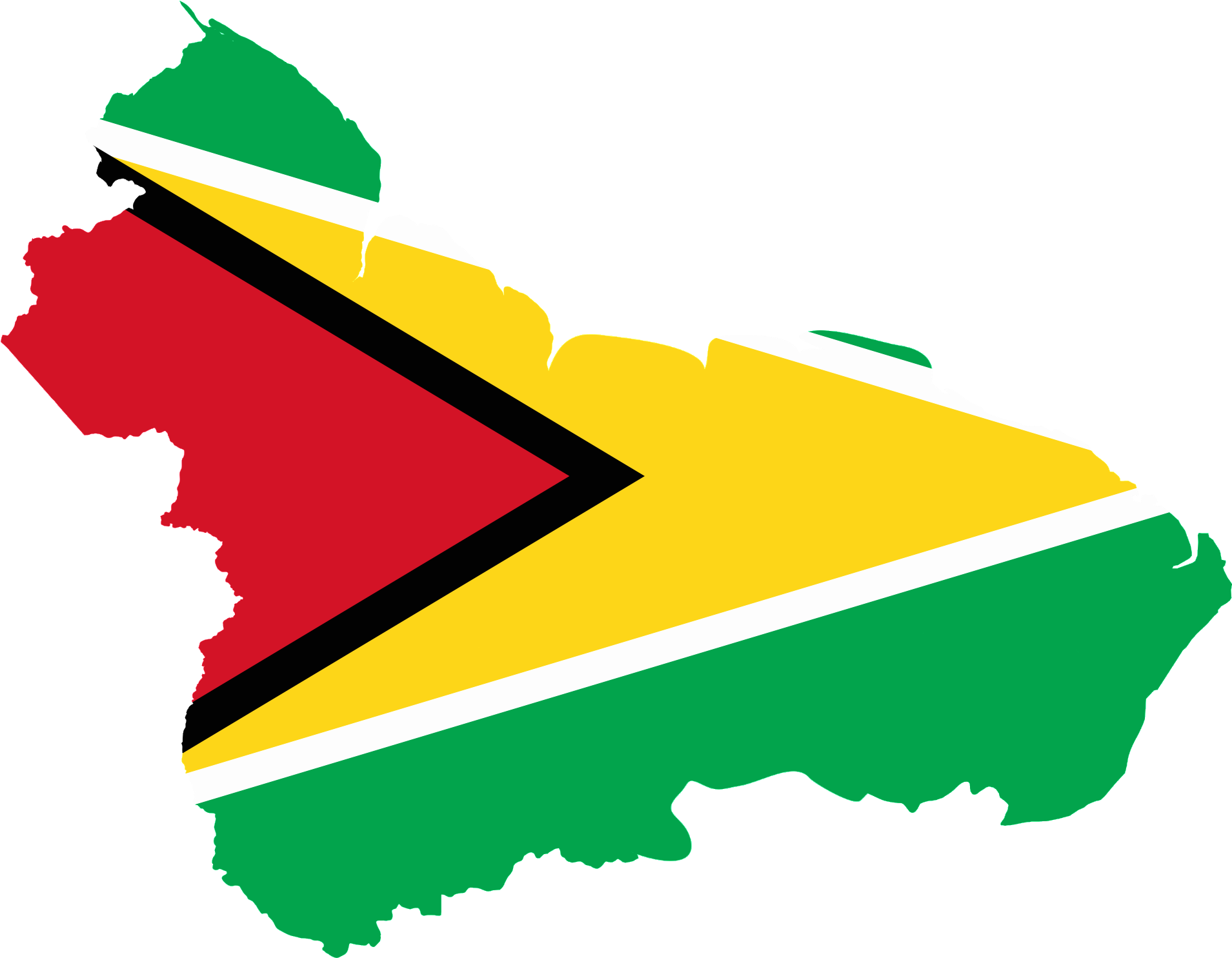 Guyana Map Outlinedwith Flag PNG Image