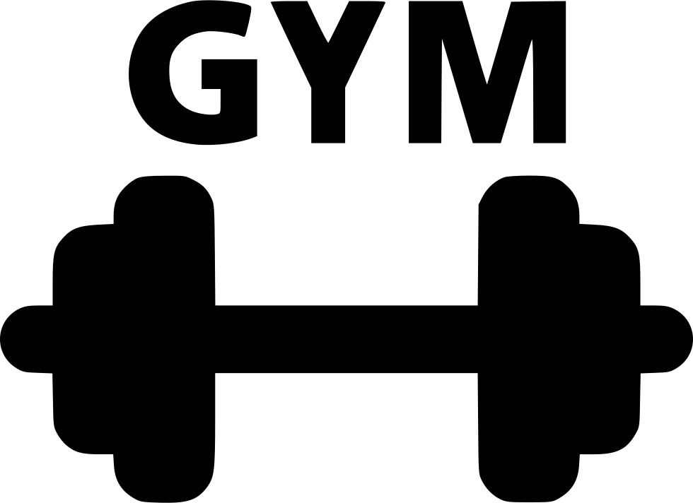 Gym Icon Barbell Silhouette PNG Image