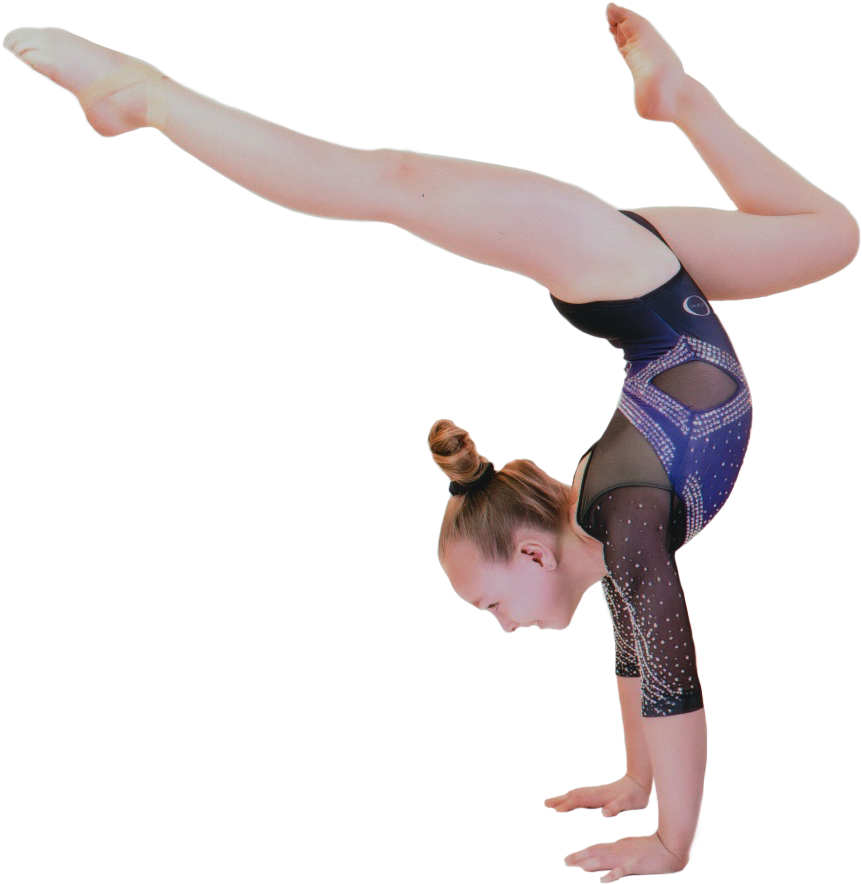 Gymnast Performing Handstand Skill PNG Image