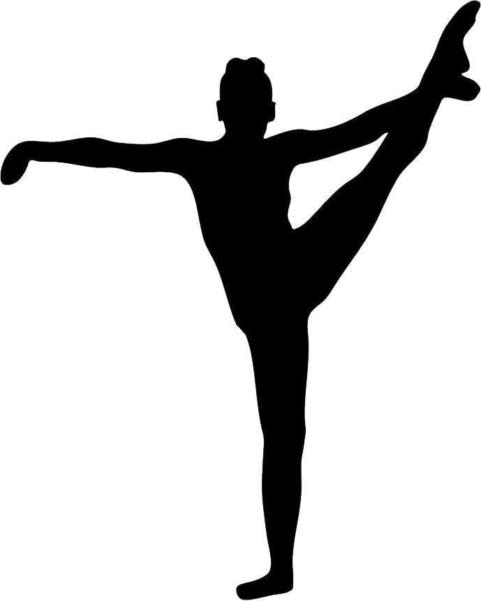 Gymnast Silhouette Balance Beam Pose PNG Image