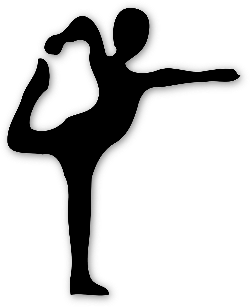 Gymnast Silhouette Balance Beam Pose PNG Image