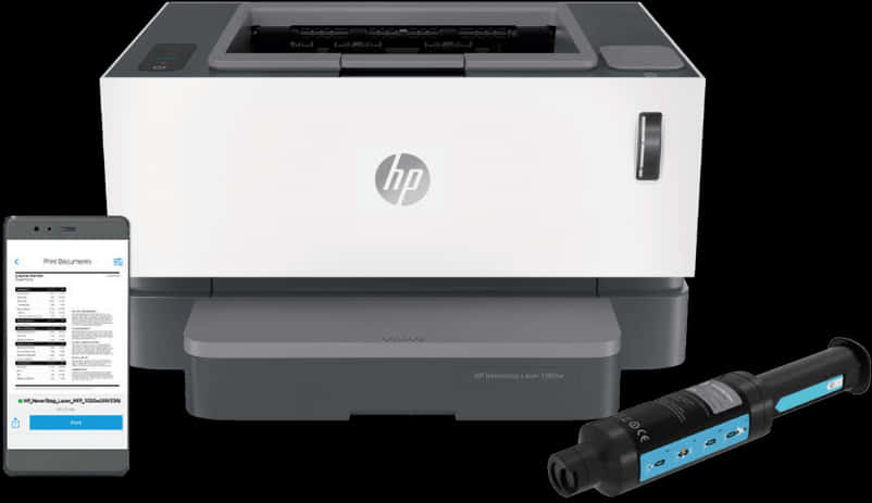 H P Laser Printerand Toner Cartridge PNG Image