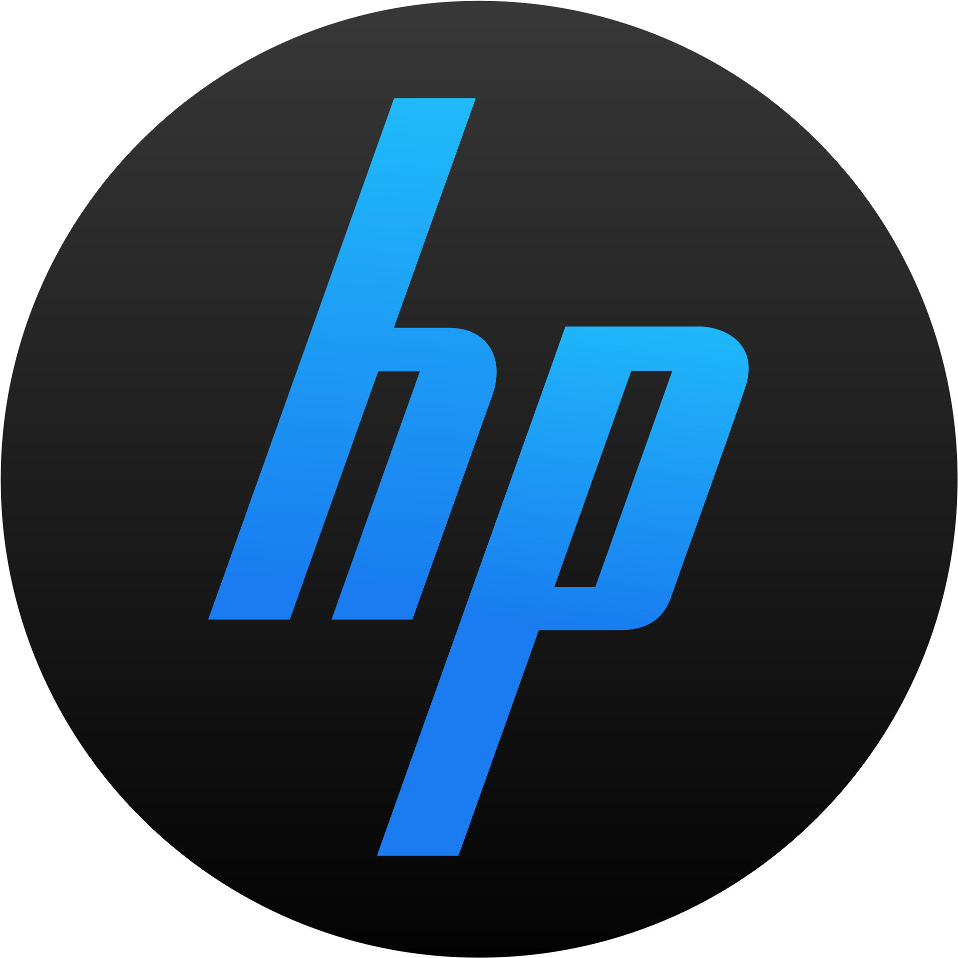 H P Logo Blueon Black Background PNG Image