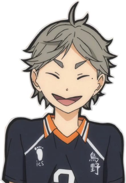 Haikyuu Animated Character Smiling PNG Image