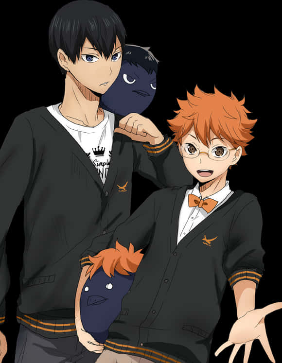 Haikyuu Characters Hinataand Kageyama PNG Image