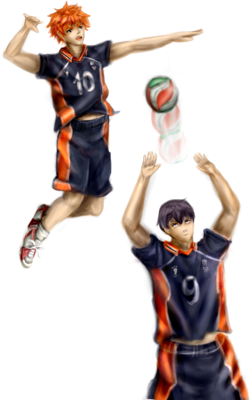 Haikyuu Dynamic Volleyball Action PNG Image