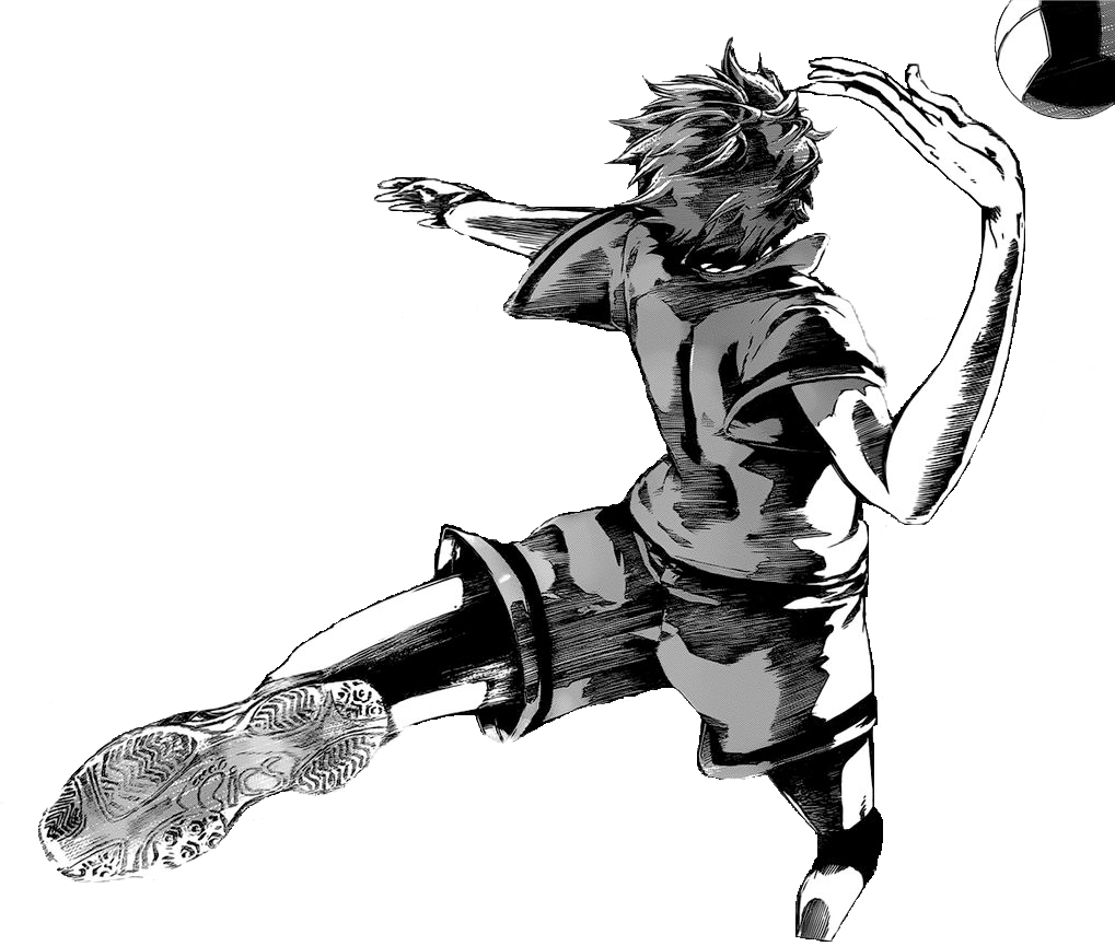 Haikyuu Volleyball Spike Action PNG Image