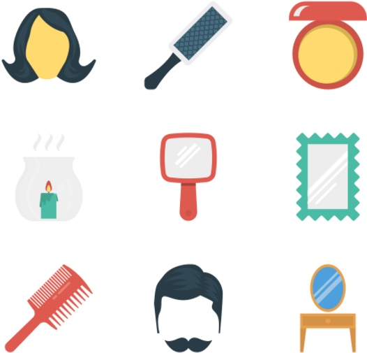 Hair Salon Icons Set PNG Image