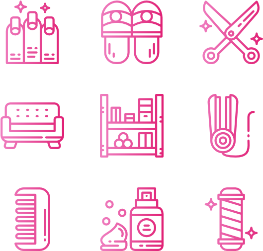 Hair Salon Icons Set PNG Image