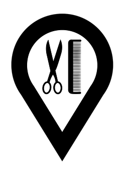 Hairdressing Icon Blackand White PNG Image