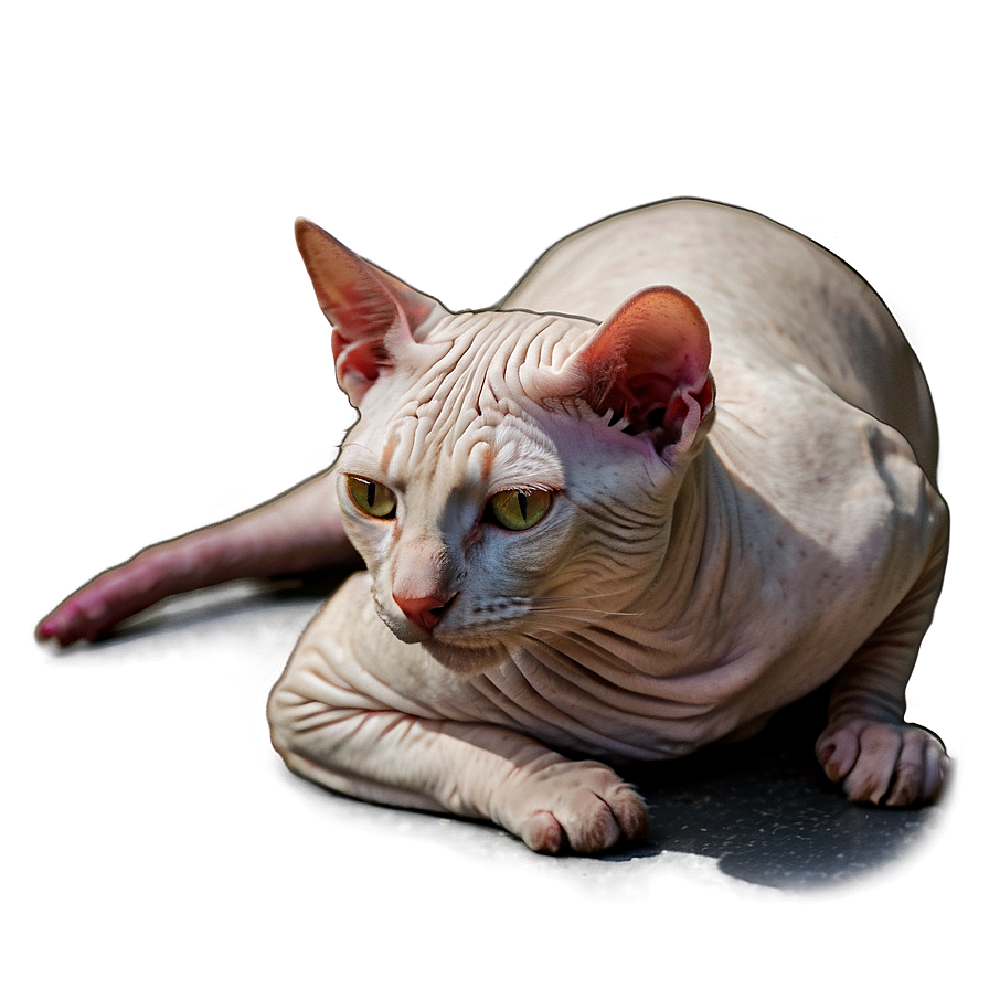 Hairless Cat Sunbathing Png 6 PNG Image