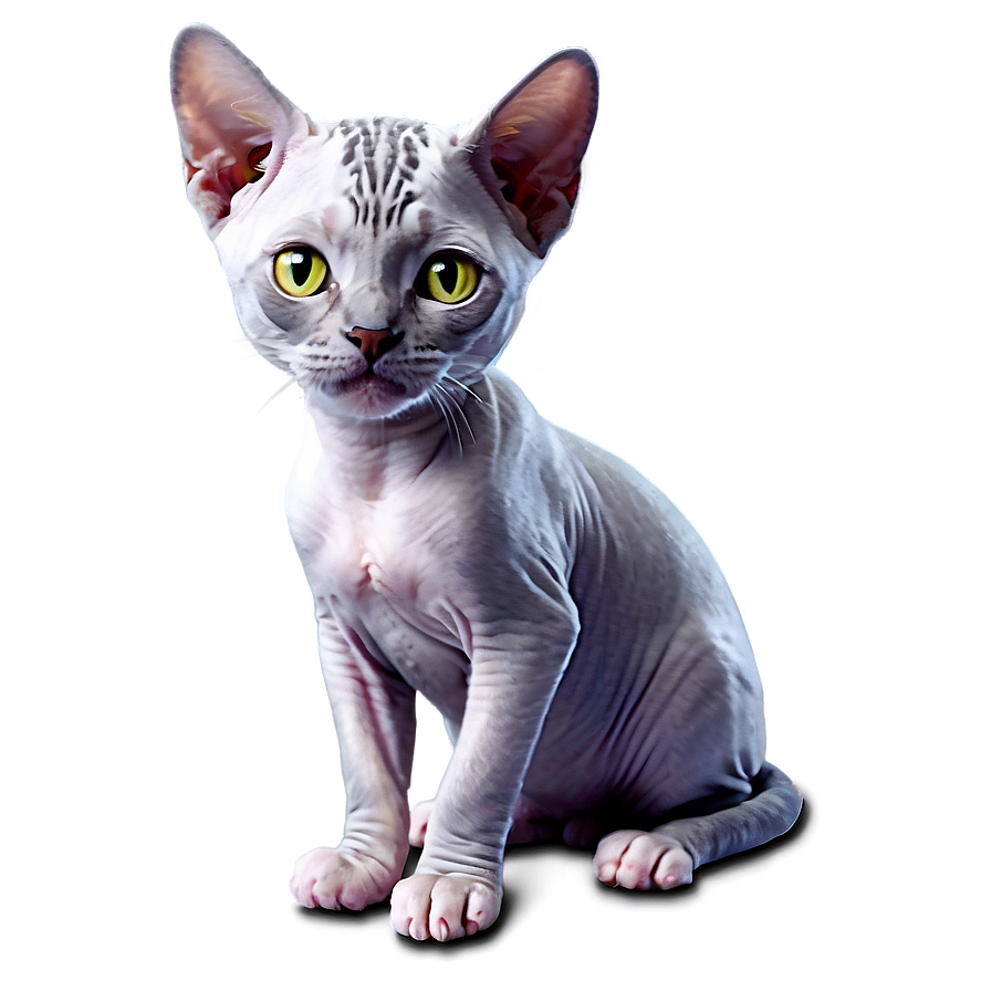 Hairless Cat With Hat Png 06252024 PNG Image