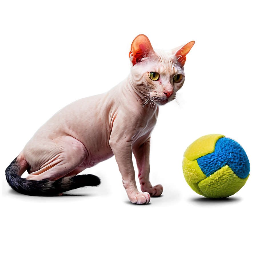 Hairless Cat With Toy Png 06252024 PNG Image