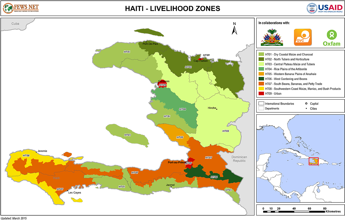 Haiti Livelihood Zones Map PNG Image