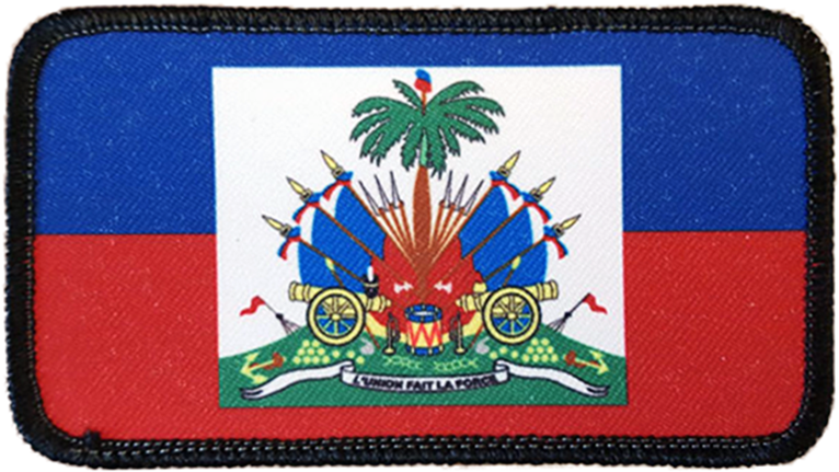 Haitian Flag Embroidered Patch PNG Image