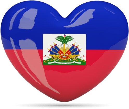 Haitian Flag Heart Shaped Icon PNG Image