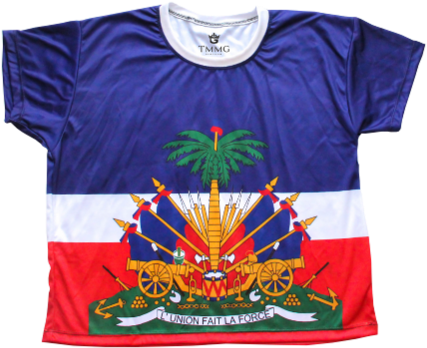 Haitian Flag Printed Crop Top PNG Image