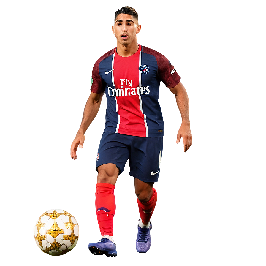 Hakimi In Action Psg Match Png 06282024 PNG Image