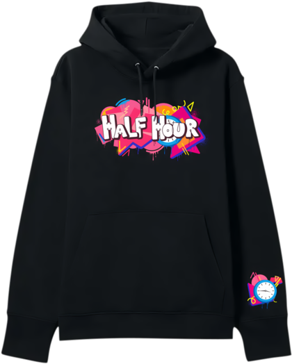 Half Hour Hoodie Design PNG Image