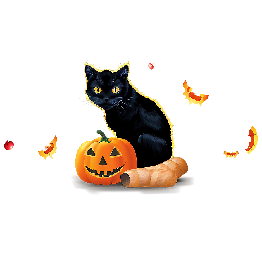 Halloween Black Cat Png Spt20 PNG Image