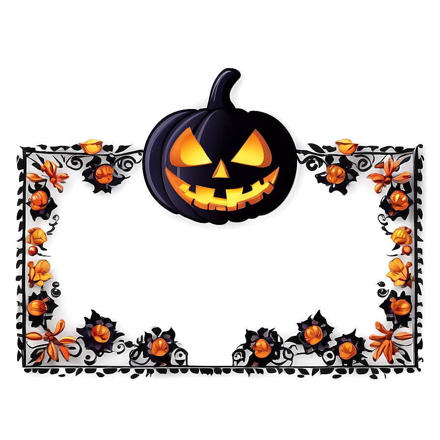 Halloween Border For Invitation Png Uom PNG Image