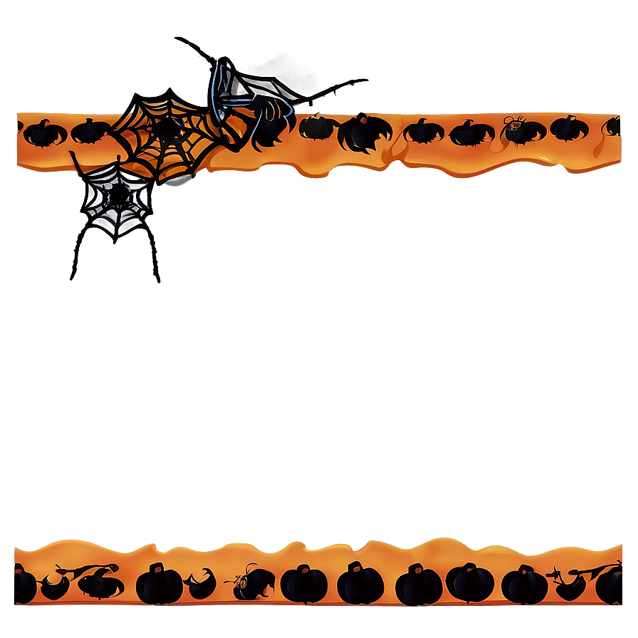 Halloween Border With Spiders Png Dlm PNG Image