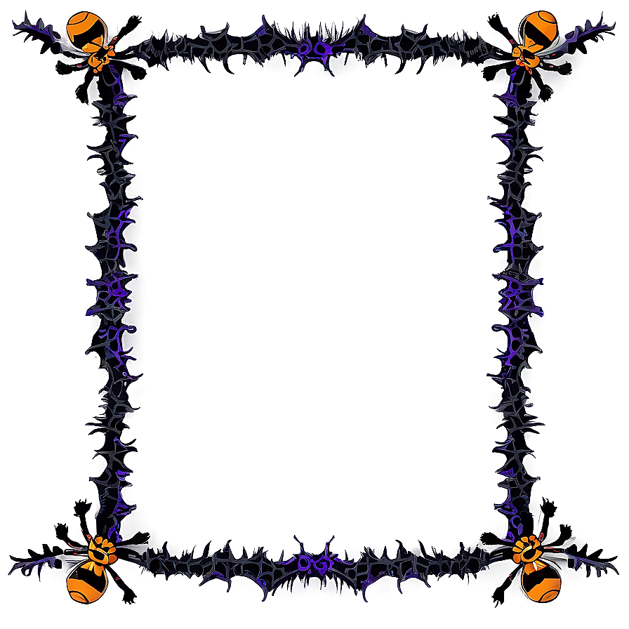 Halloween Border With Spiders Png Ncb PNG Image