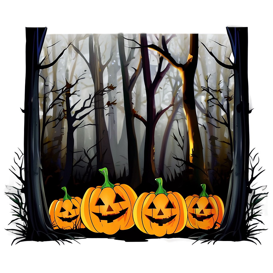 Halloween Cartoon Spooky Forest Png 3 PNG Image