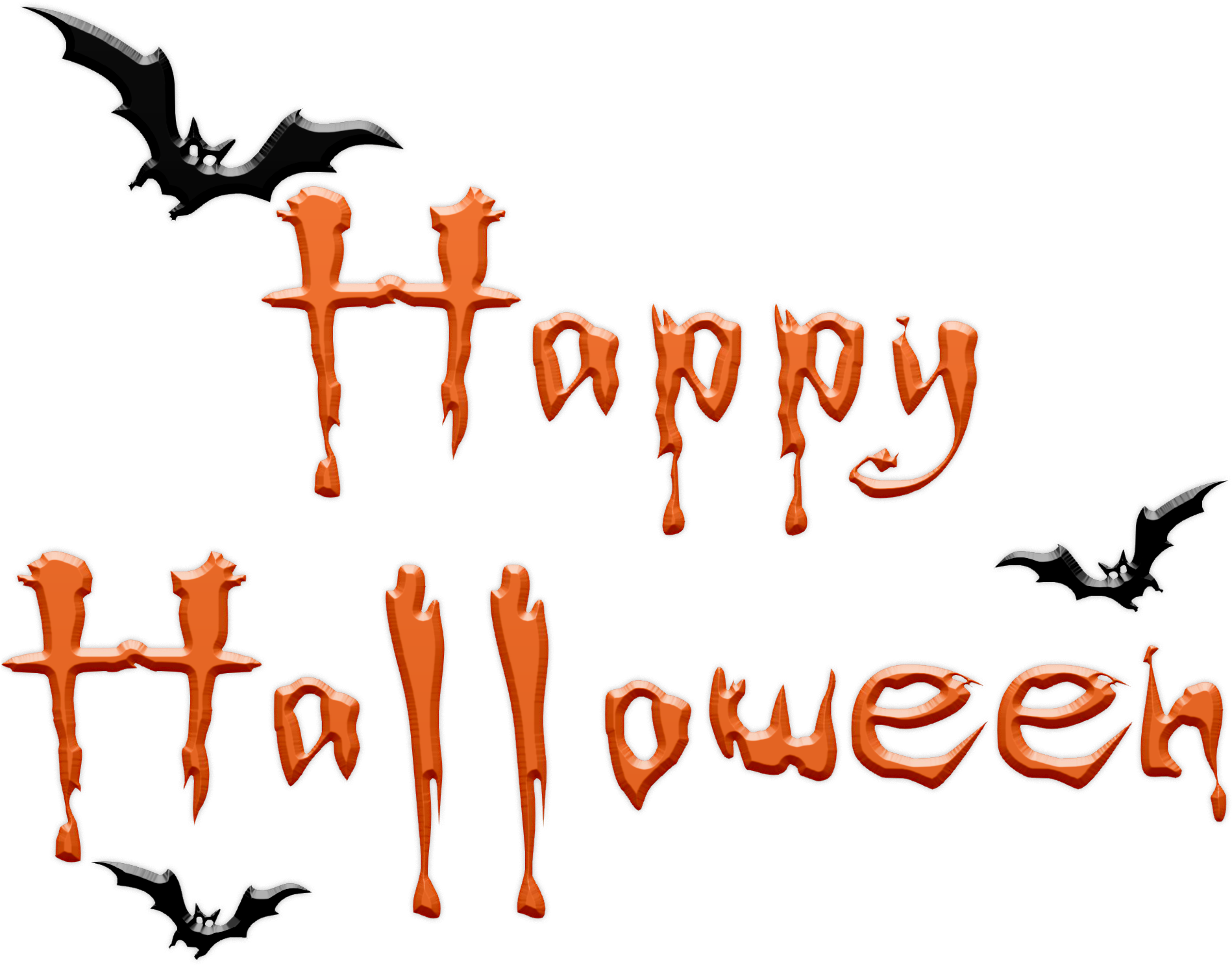 Halloween Greeting Bats PNG Image