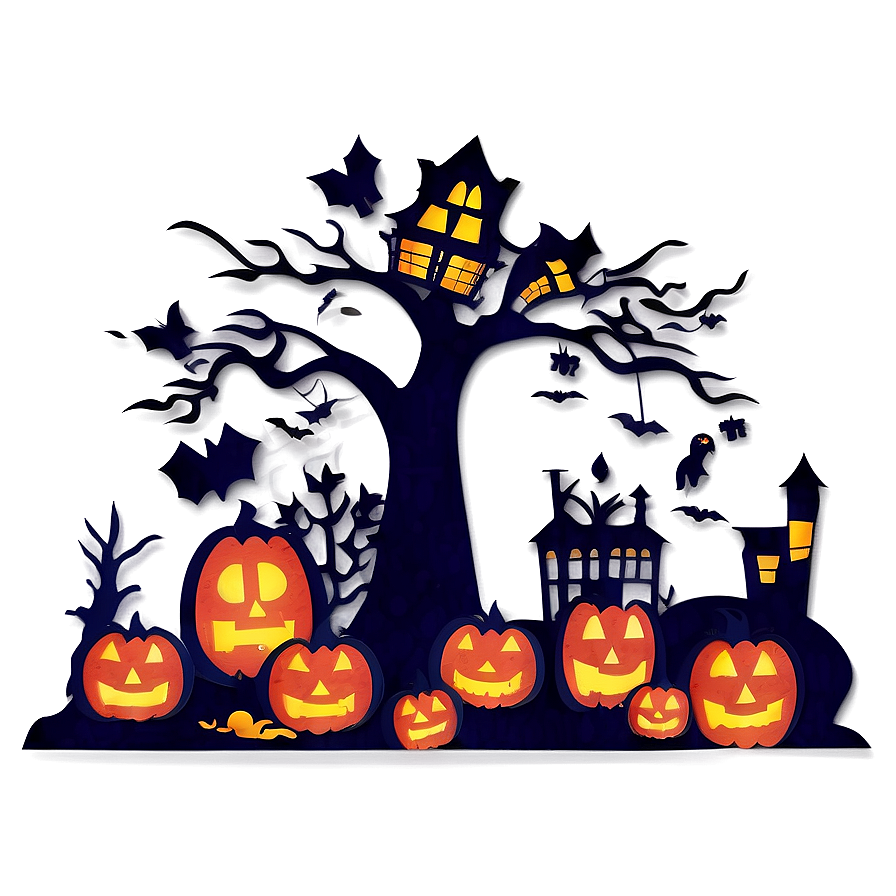 Halloween Paper Cut Out Decor Png 80 PNG Image