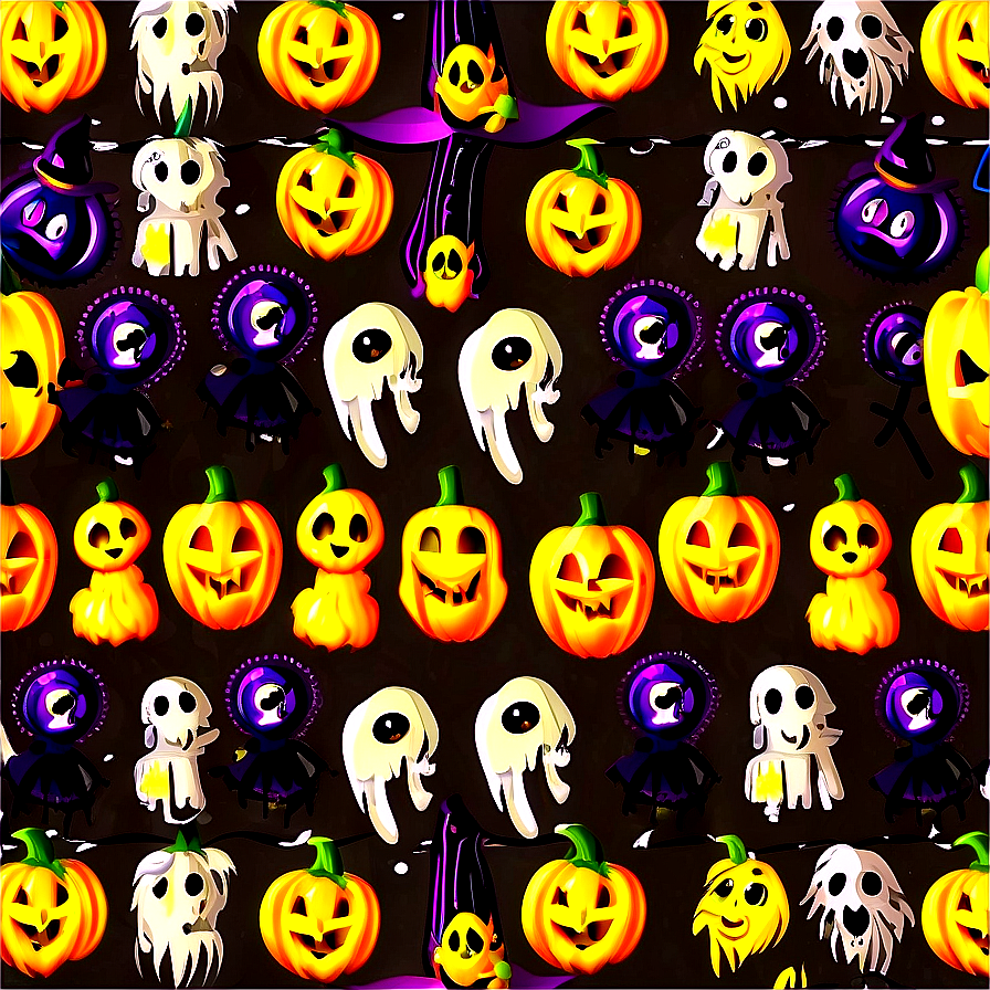 Halloween Pattern Design Png Qck PNG Image