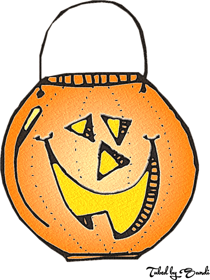 Halloween Pumpkin Basket Art PNG Image