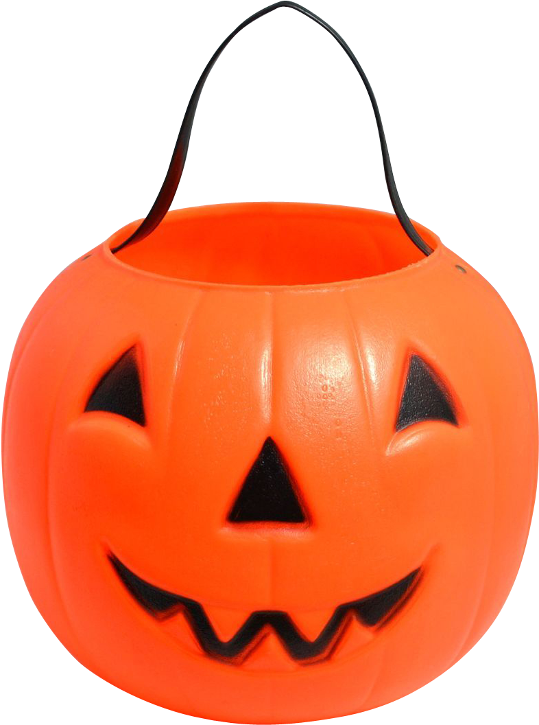 Halloween Pumpkin Bucket Orange PNG Image