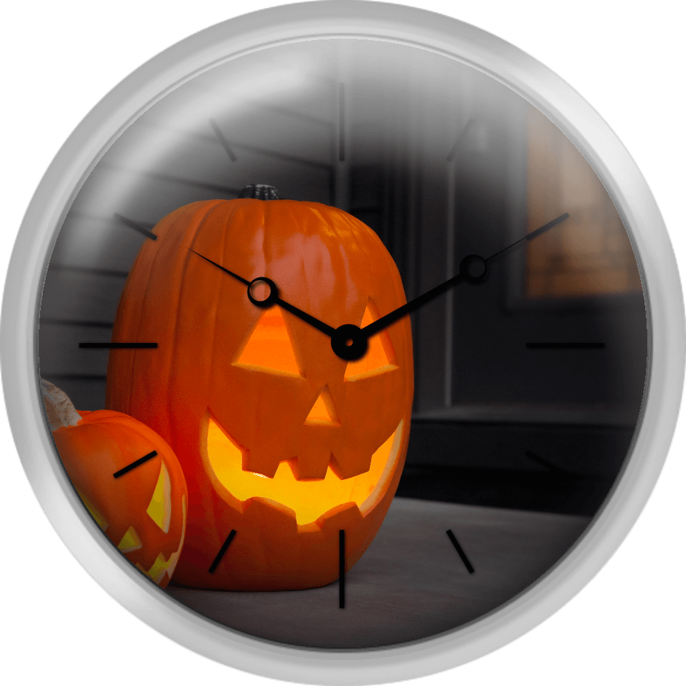 Halloween Pumpkin Clock Design PNG Image