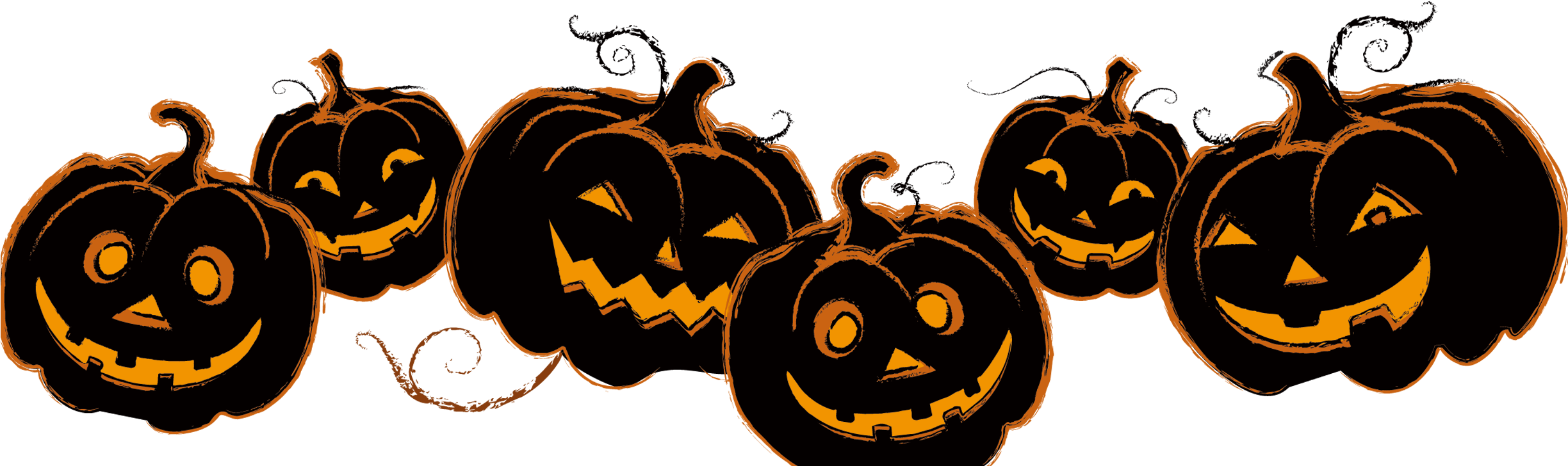 Halloween Pumpkin Parade PNG Image