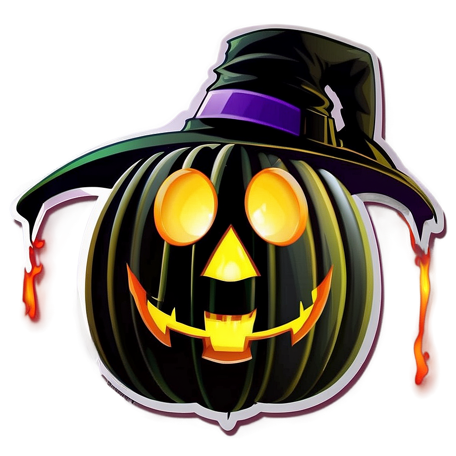 Halloween Pumpkin Sticker Png 05252024 PNG Image