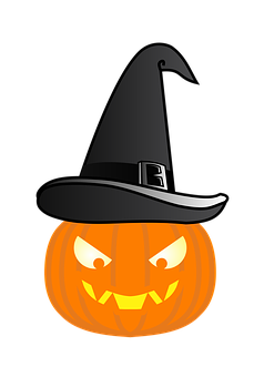 Halloween Pumpkin Witch Hat PNG Image