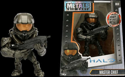 Halo Master Chief Die Cast Figure Packaging PNG Image