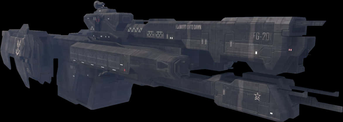 Halo U N S C Frigate Render PNG Image