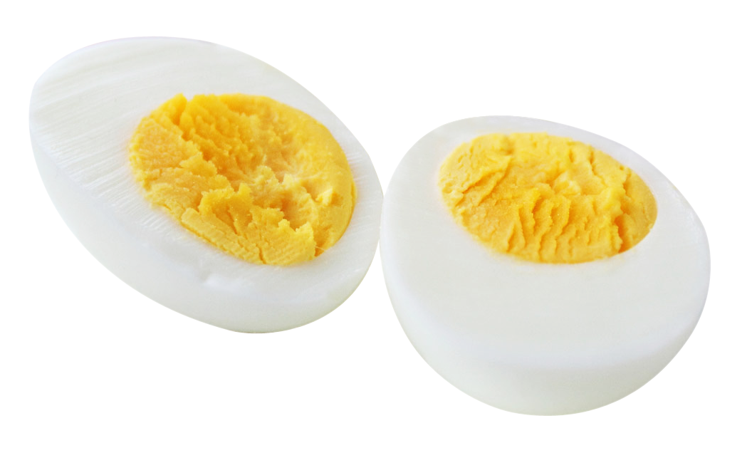 Halved Hard Boiled Eggs Isolated PNG Image