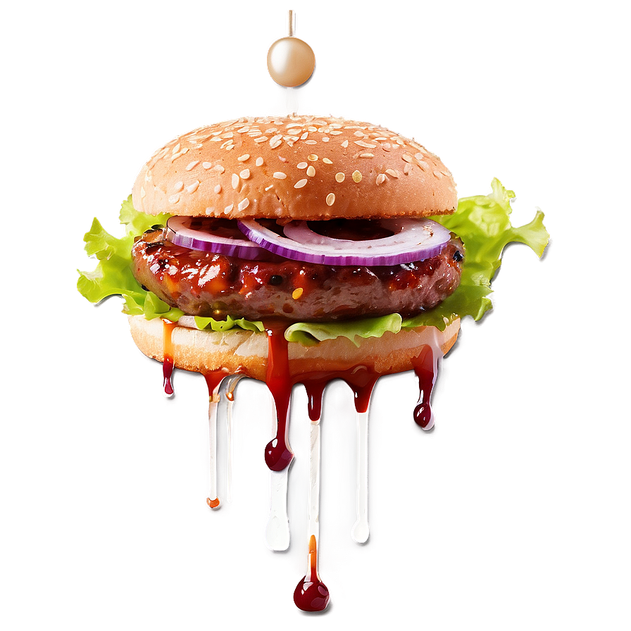 Hamburger With Bbq Sauce Png Gri54 PNG Image