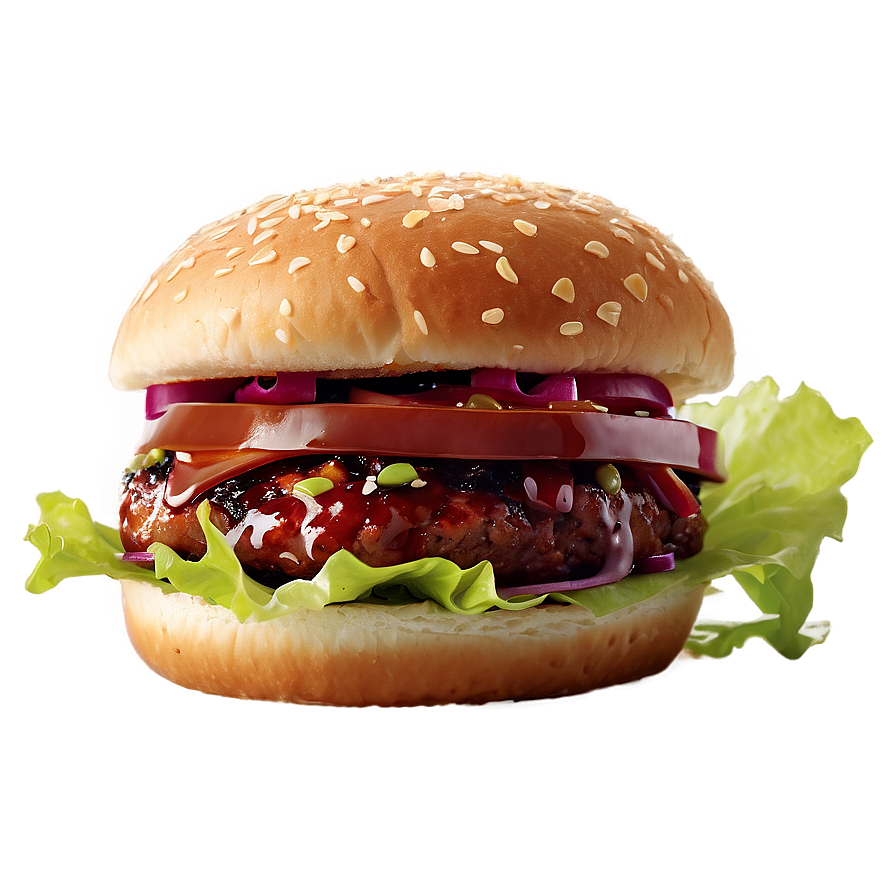 Hamburger With Bbq Sauce Png Rlh PNG Image