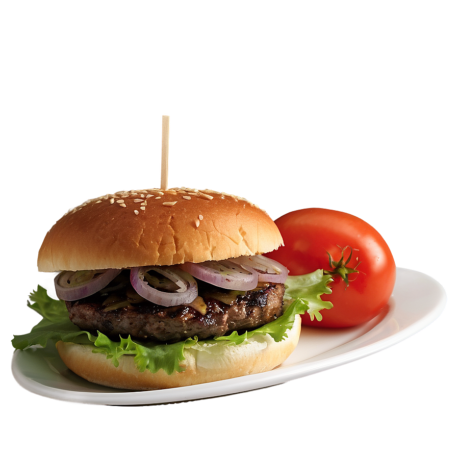 Hamburger With Caramelized Onions Png 05242024 PNG Image